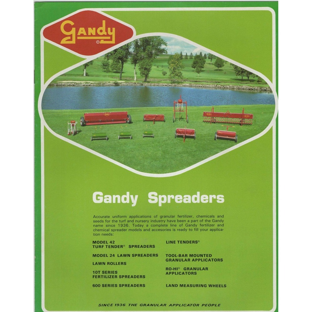 Vintage Gandy Spreaders Turf Tender Model 42 24 RO-HI Sales Brochure Catalog